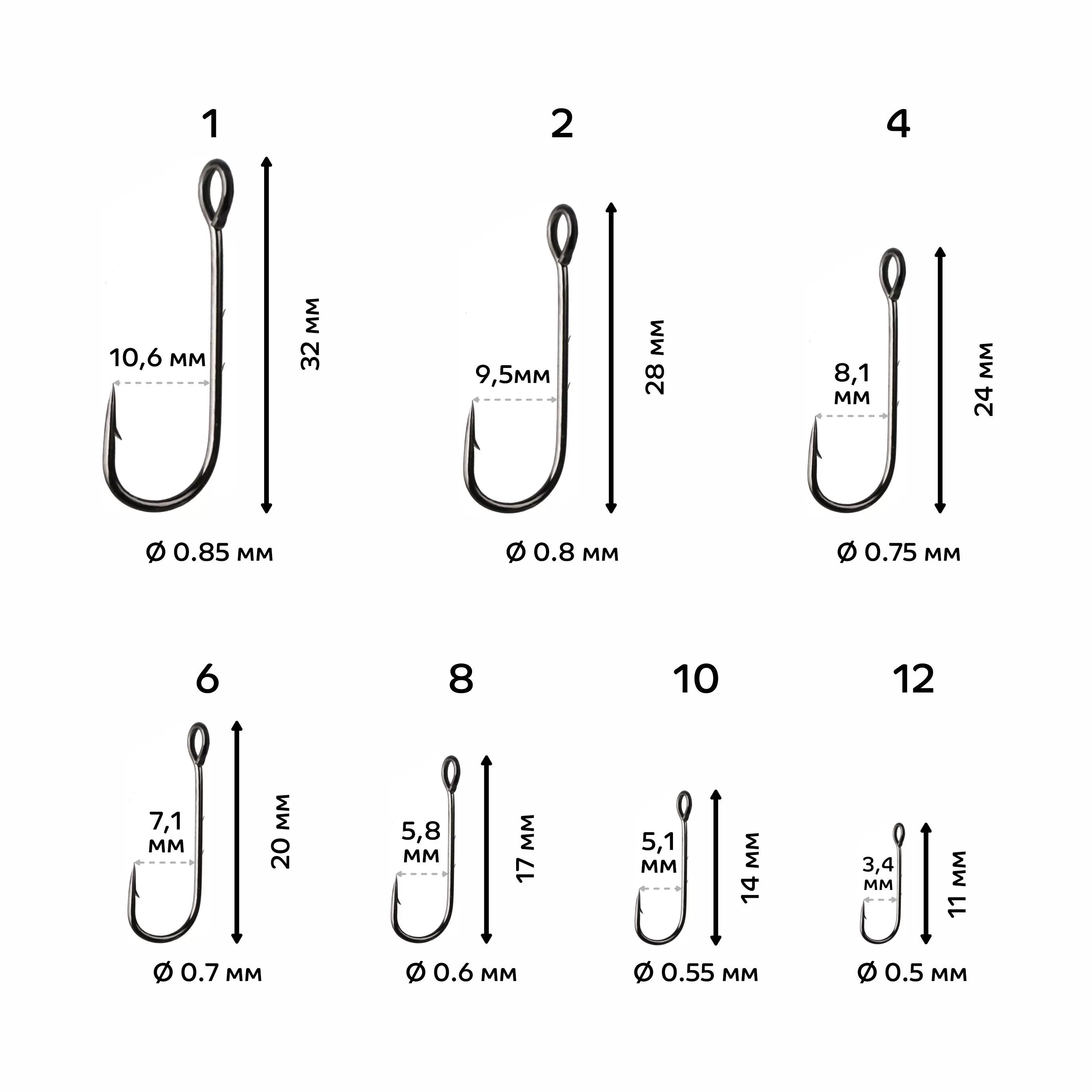 Одинарный крючок CF Micro Jig BH hook №6 10 шт