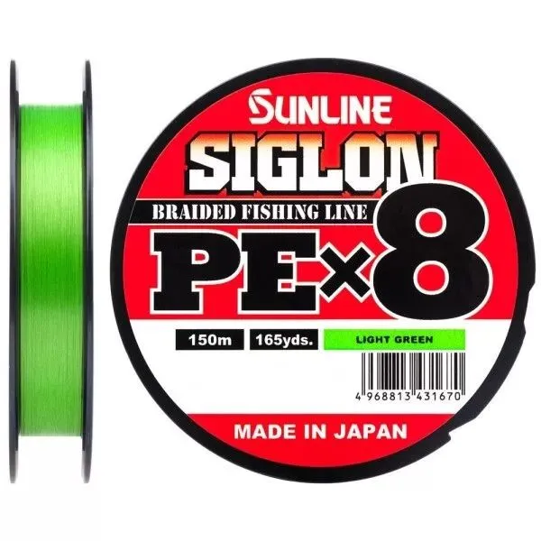 Плетёный шнур Sunline Siglon PEx8 light green 150m #1.2/20lb