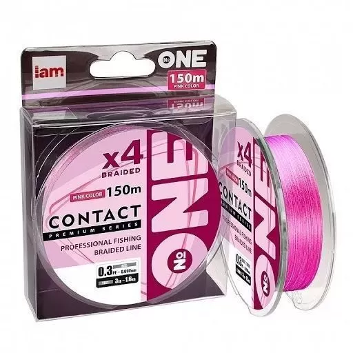 Плетеный шнур №ONE CONTACT Х4-150 (pink) 0.2 PE
