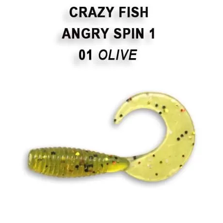 силиконовые приманки Angry spin 1" 20-25-1-5