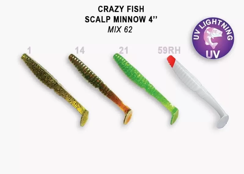 силиконовые приманки Scalp minnow 4" 18-100-M62-6