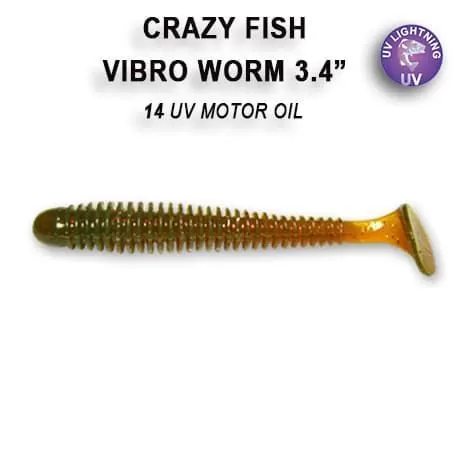 силиконовые приманки Vibro worm 3.4" 12-85-14-4